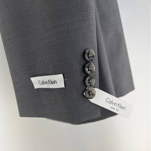 Calvin Klein Wool Gray Blazer Slim Fit Men - Picture 7 of 8